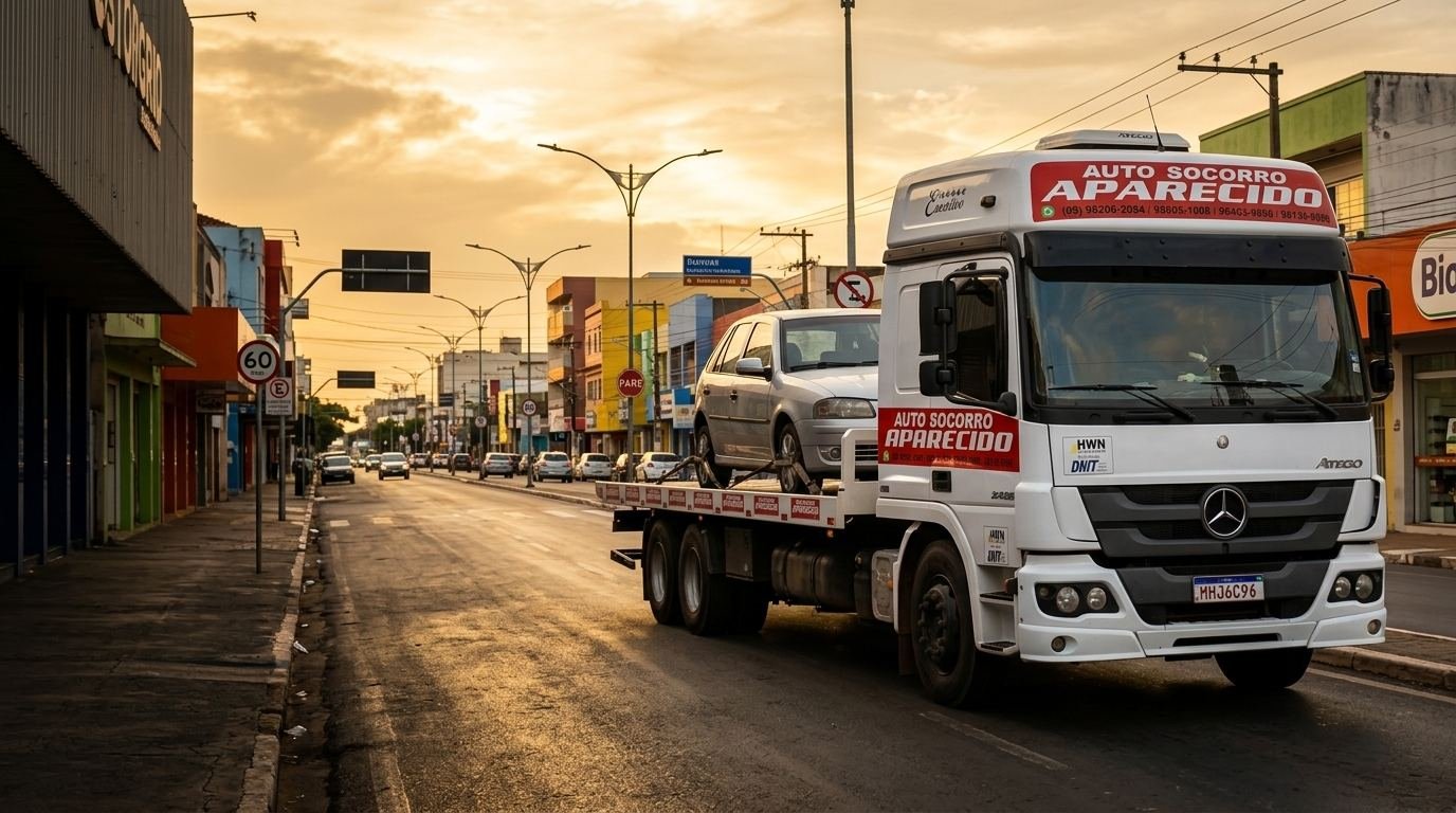 Caminhão guincho da Auto Socorro Aparecido em Caxias